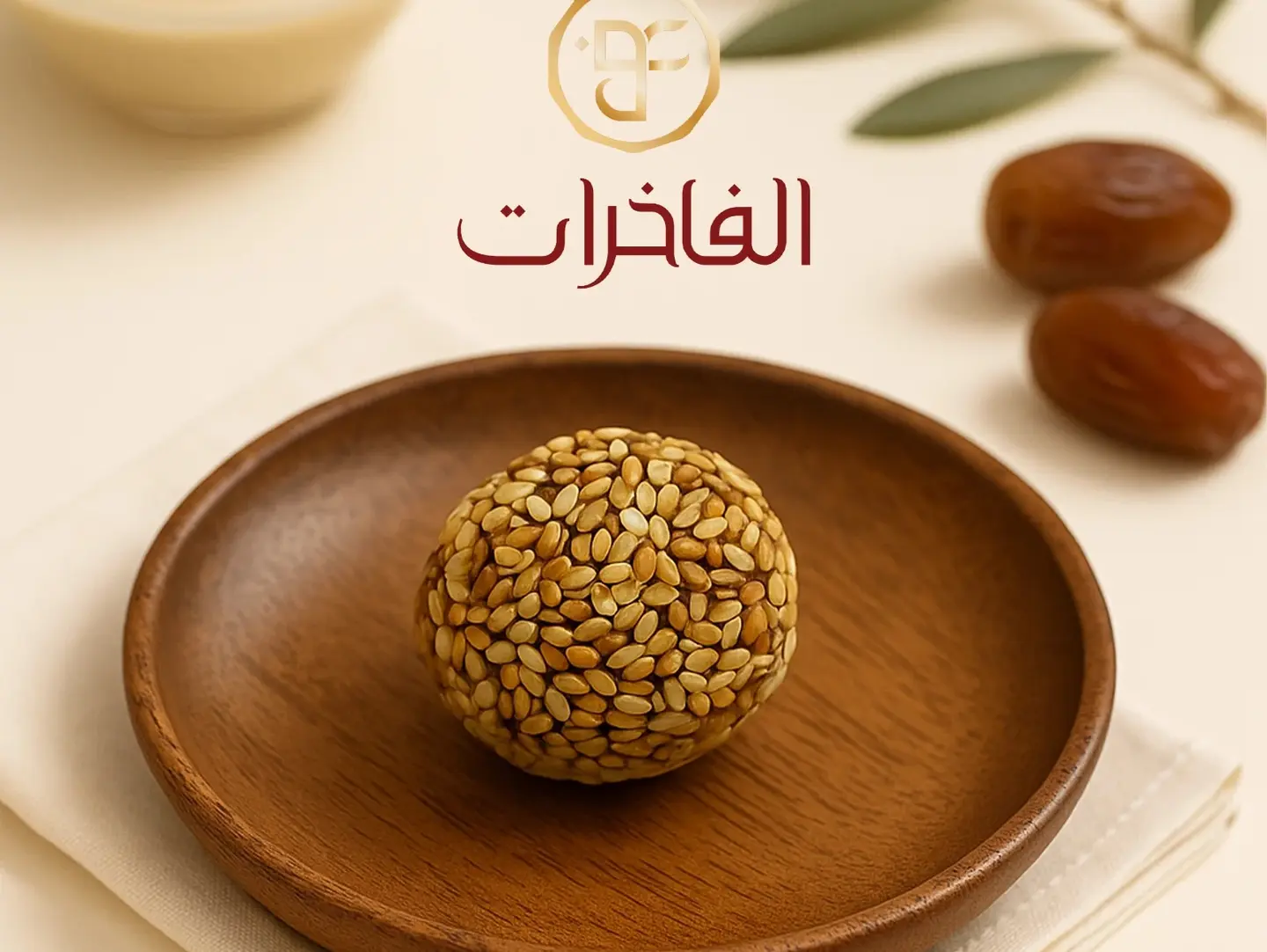 الفاخرات - كرات التمر بالسمسم بحشوة الطحينة ربع كيلو