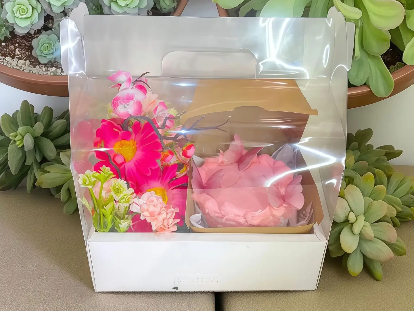 Cake Gift Box With Roses
