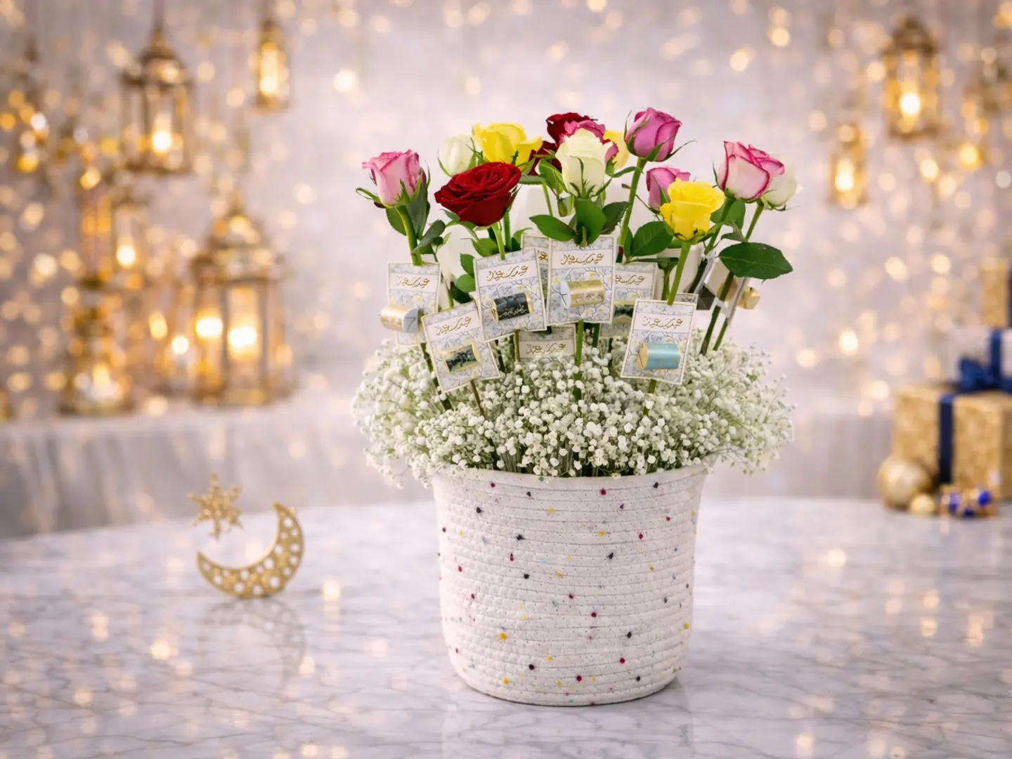 توزيعات باقة عيديات الورد