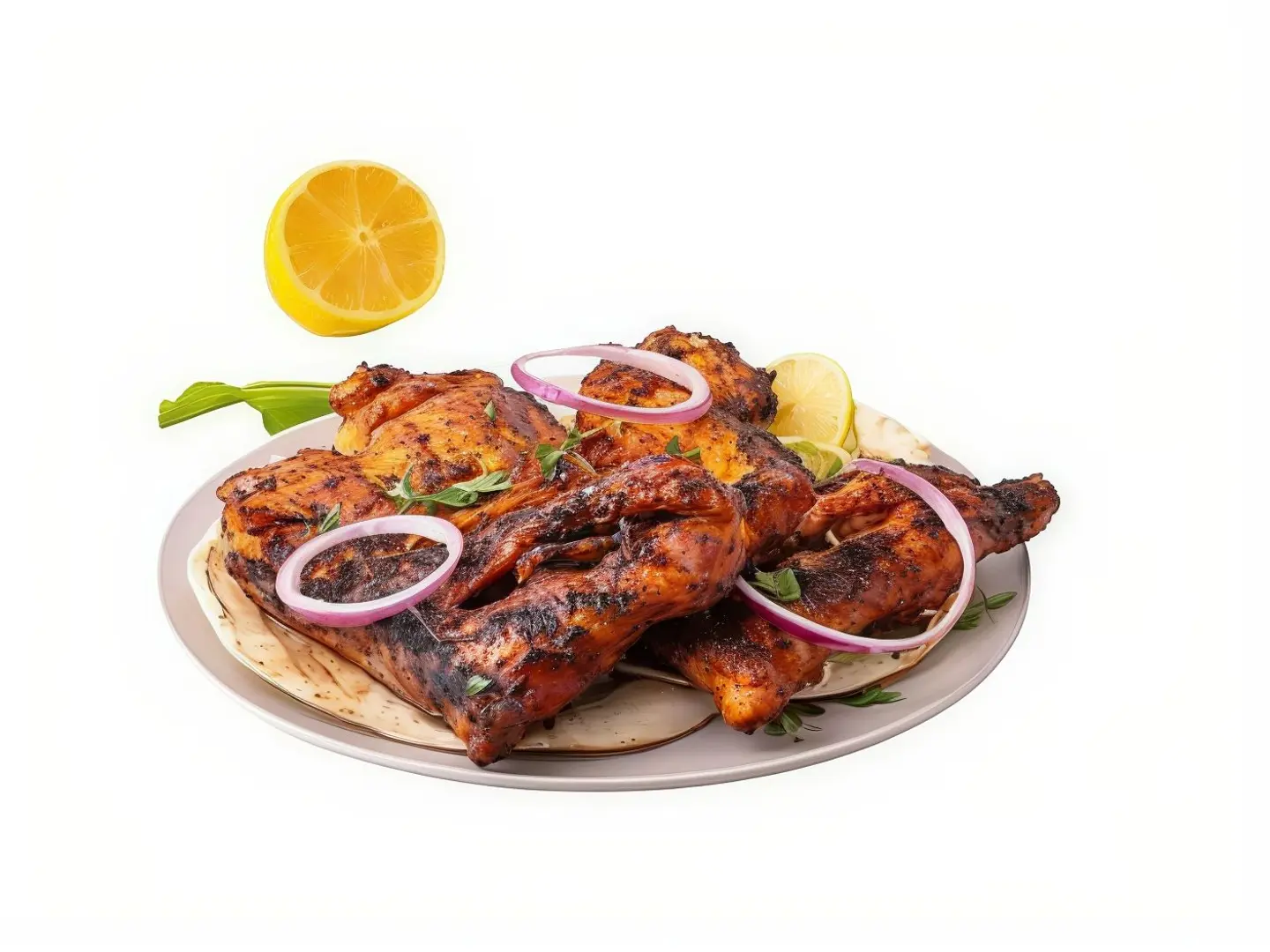 نص دجاج فحم سادة