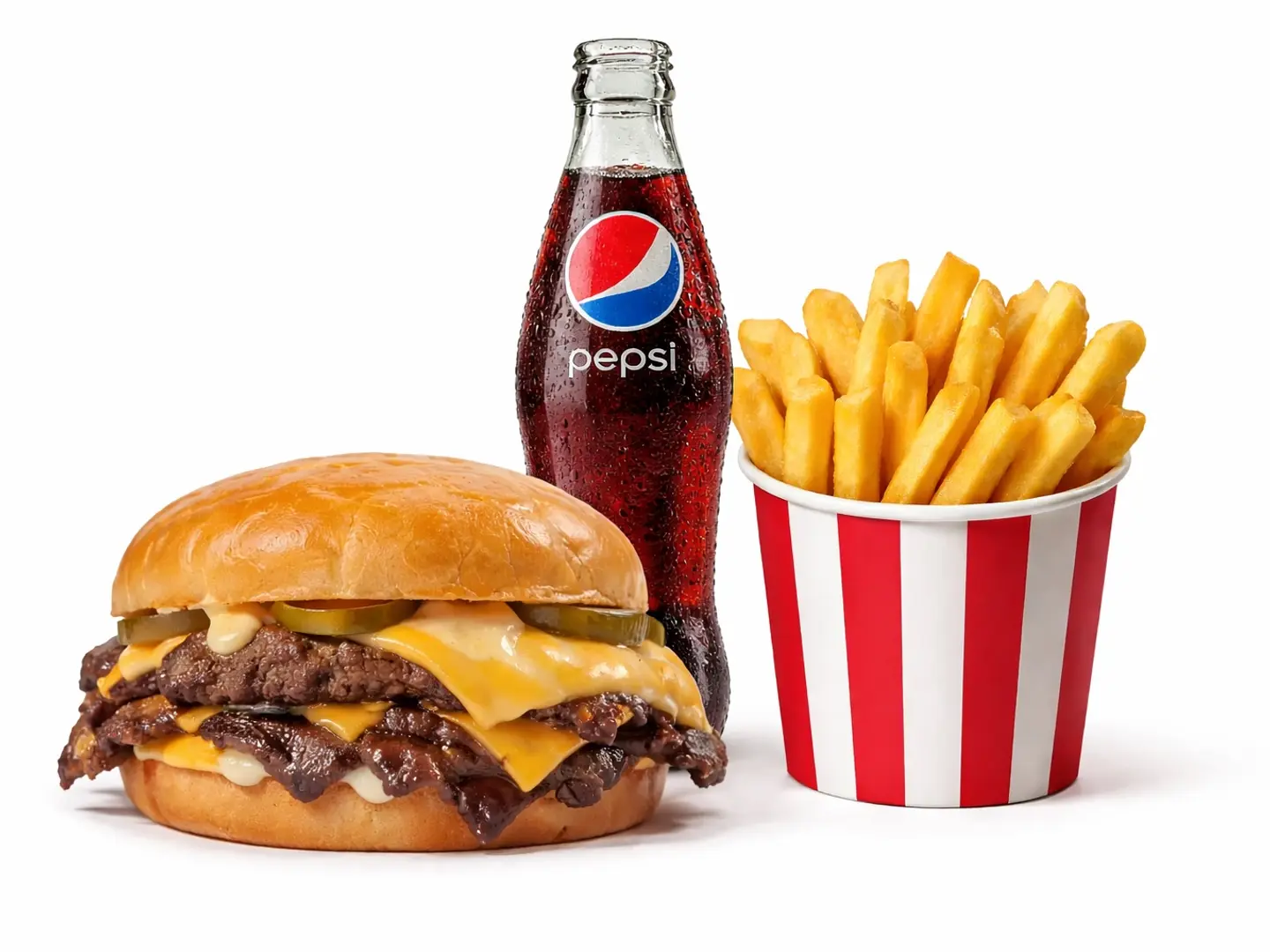 هامبورغ ترفل سماش لحم دبل (وجبة)