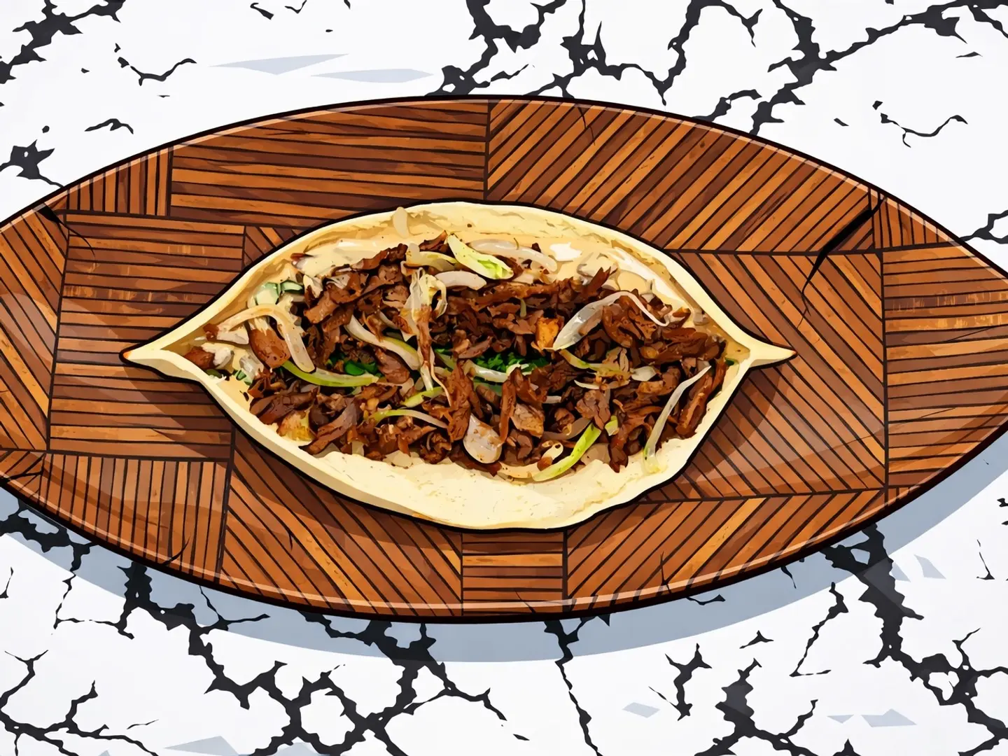 شاورما قص لحم