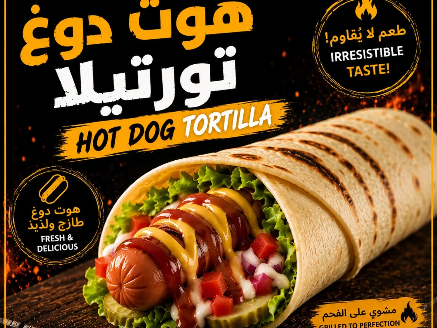 ساندوتش تورتيلا هوت دوج