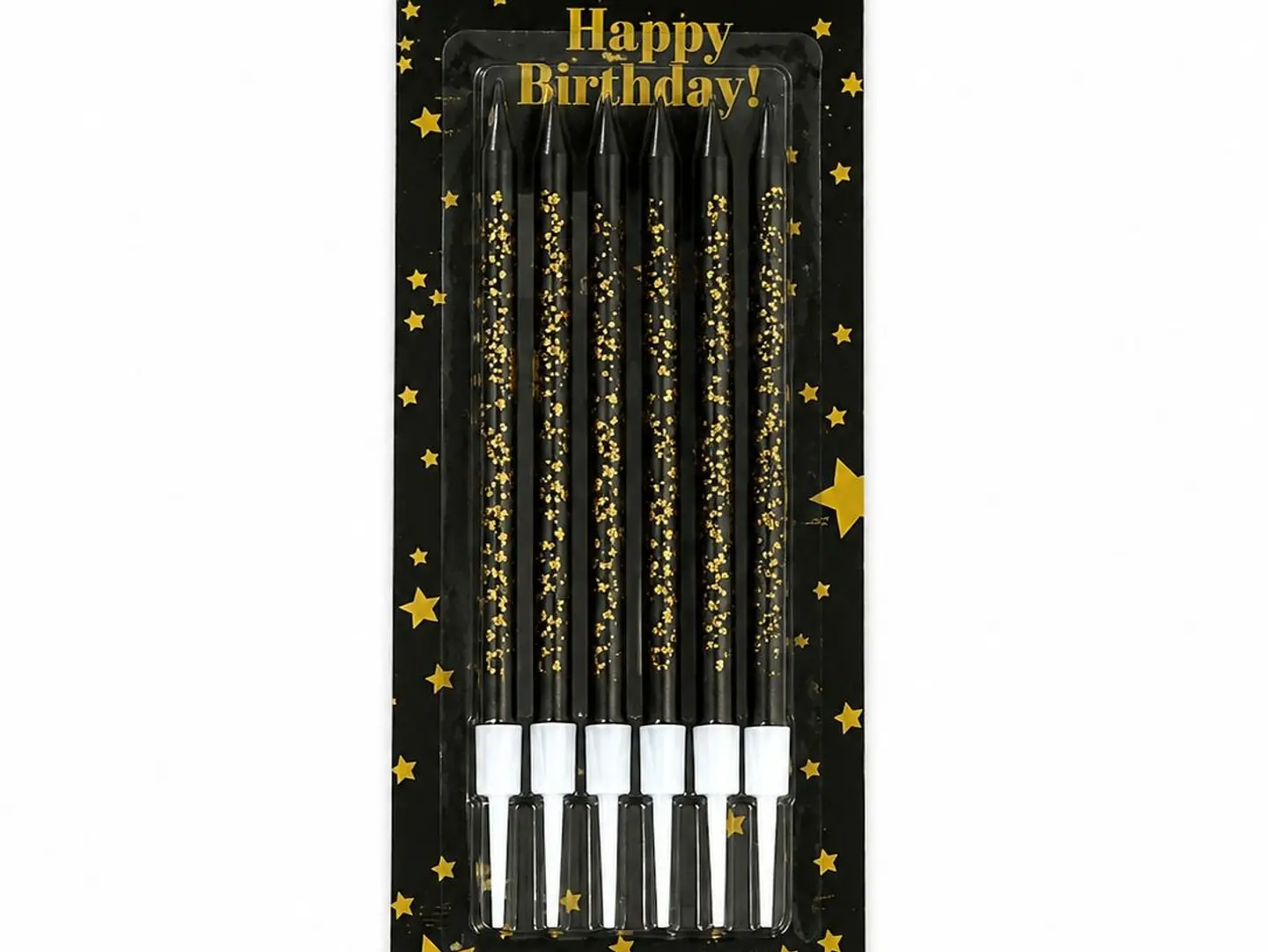 Black Candle Decorated With Gold