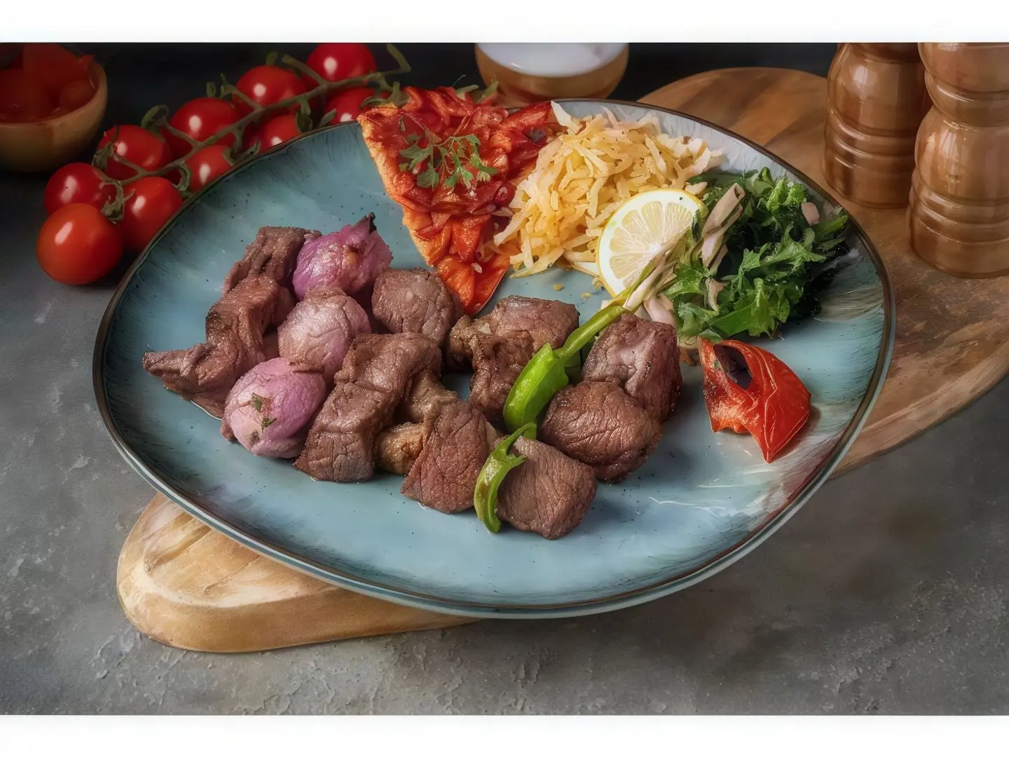 طبق أوصال لحم غنم بلدي طازج