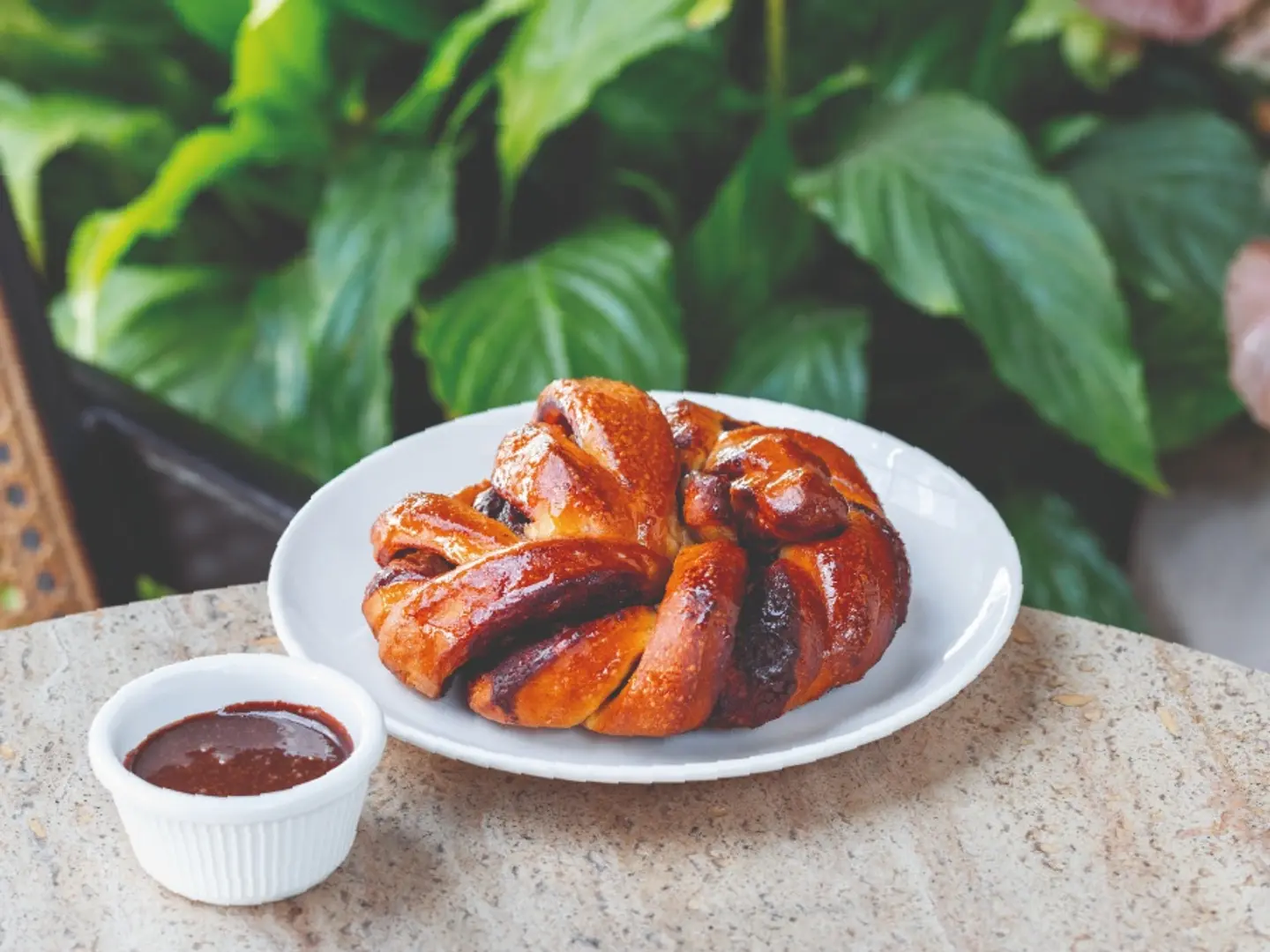 Chocolate Babka With Chocolate Sauce