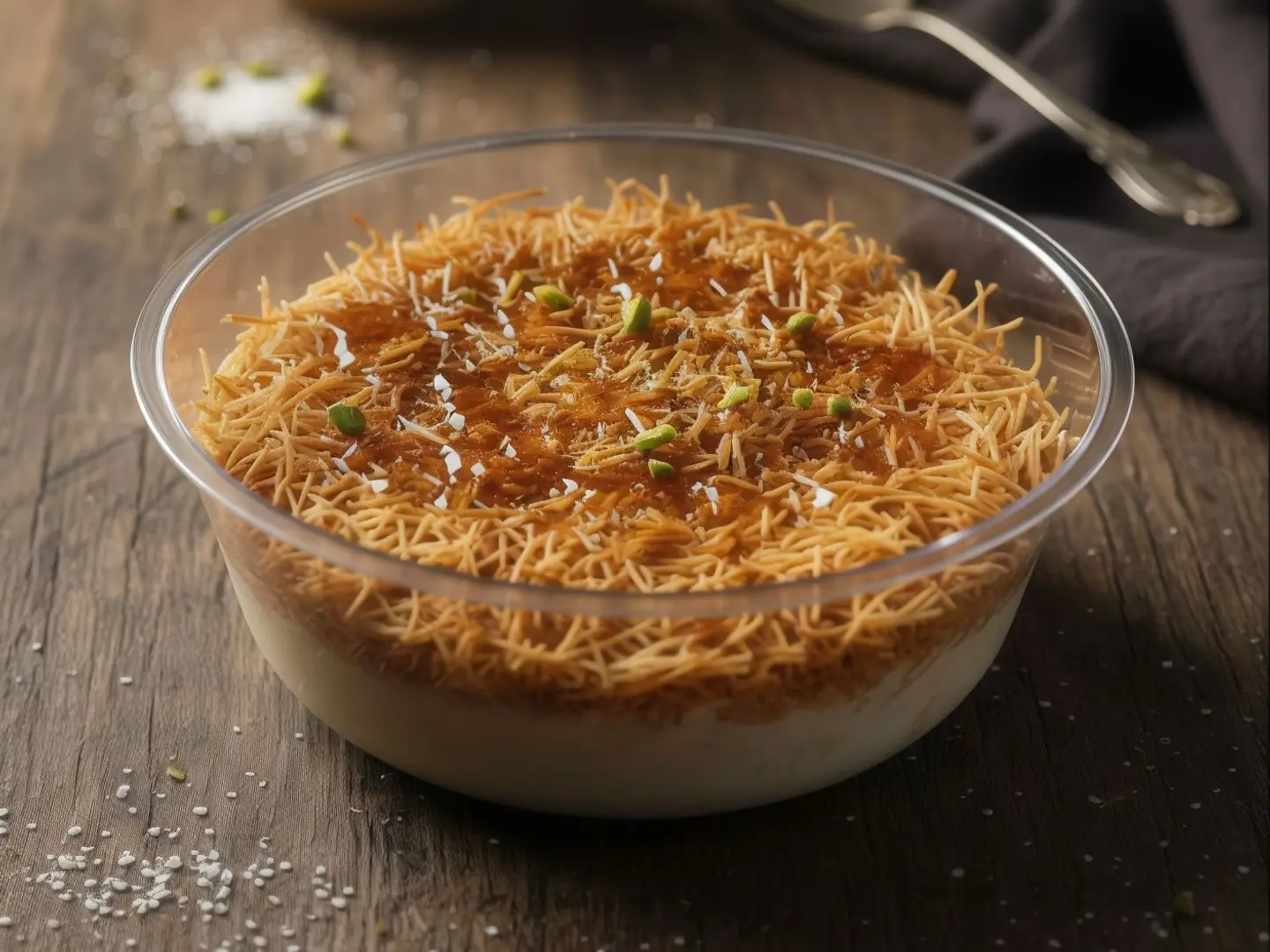 Kunafa With Custard