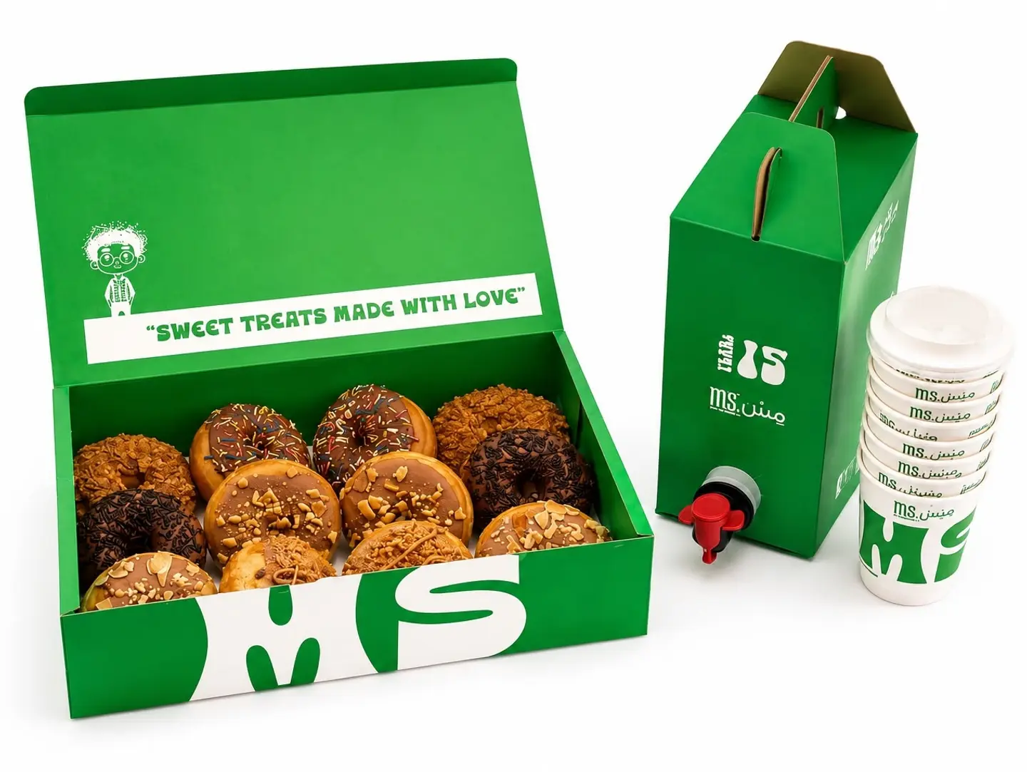 Box Of 12 Plain Donuts With A 1.5 Liter Coffee Jug
