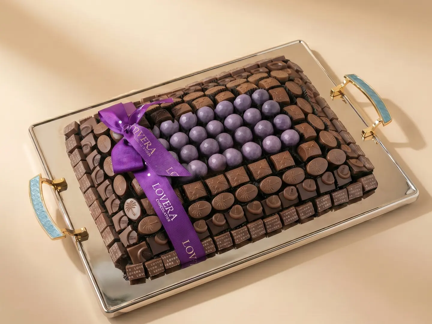 Large Premium Chocolate Tray With Tiffany Handle
