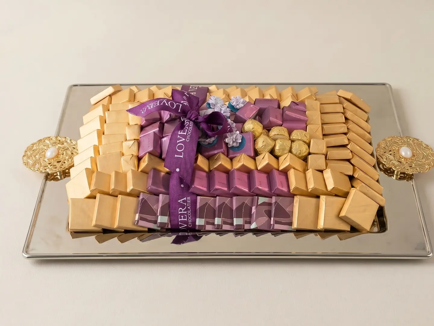 Large Purple Wrapped Rectangular Tray