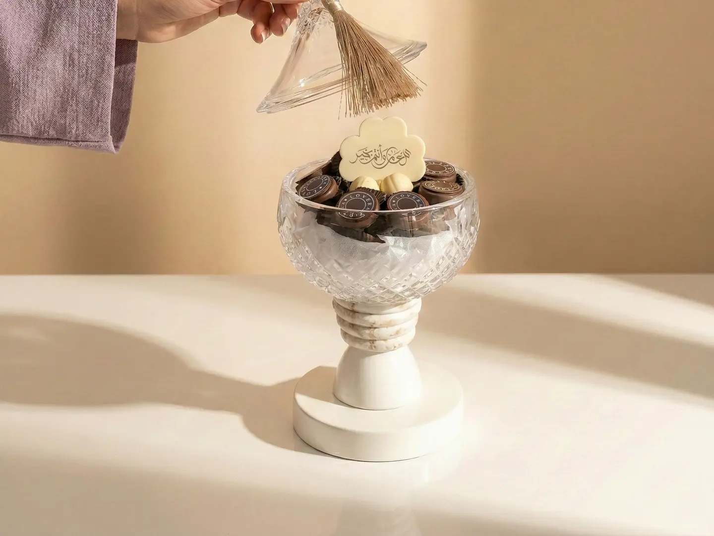 فازة كريستال ميني مع غطاء