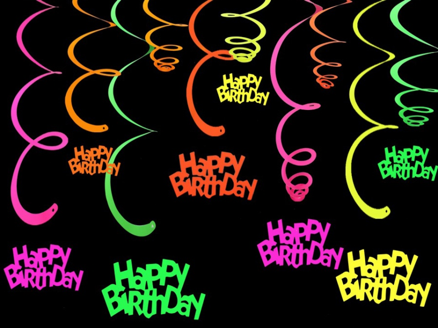 Neon Birthday Swirls