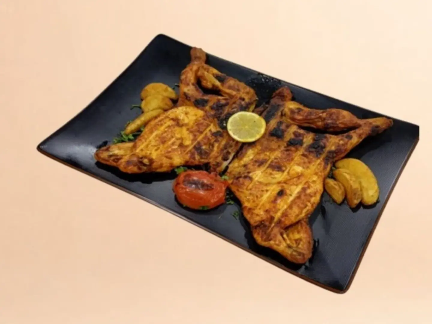 دجاجة كاملة علي الفحم بدون رز