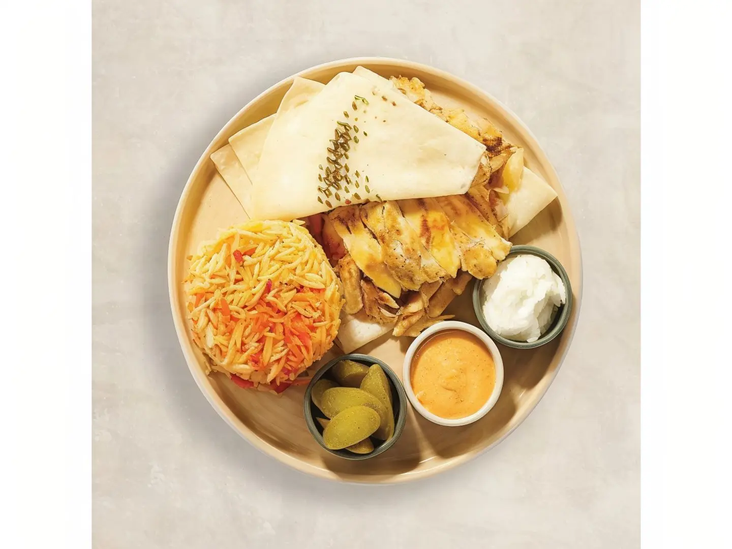 Chicken Shawarma Slices With Rice