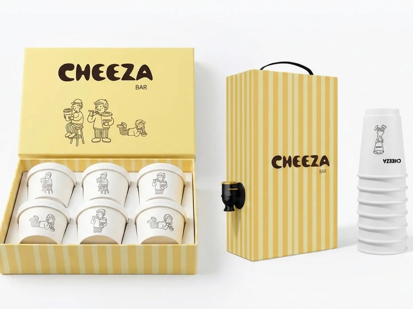 One Liter Of Hot Coffee With The Delicious Mini Cheesecake Box