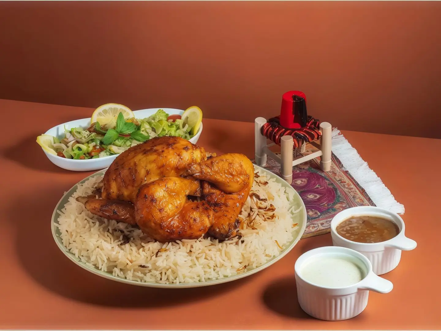 فروج مشوي مع رز