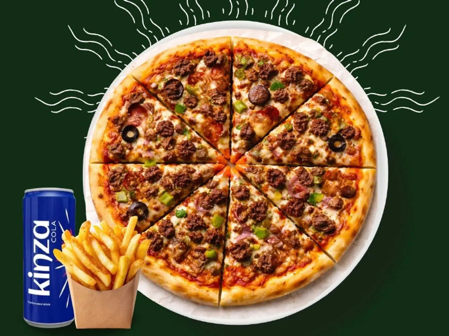 عرض بيتزا مكس لحوم