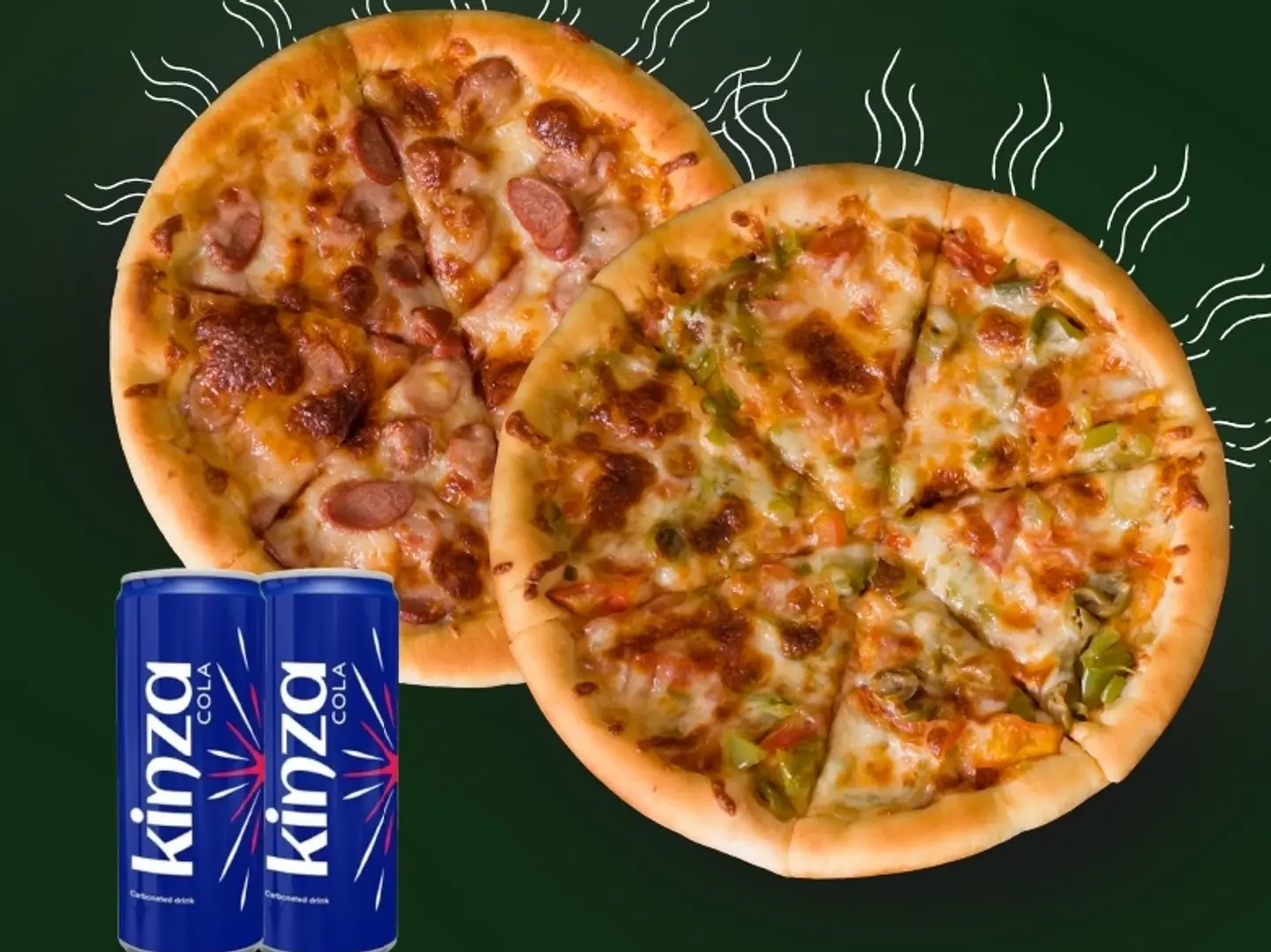 عرض الاصحاب 2 بيتزا صغيرة من اختيارك