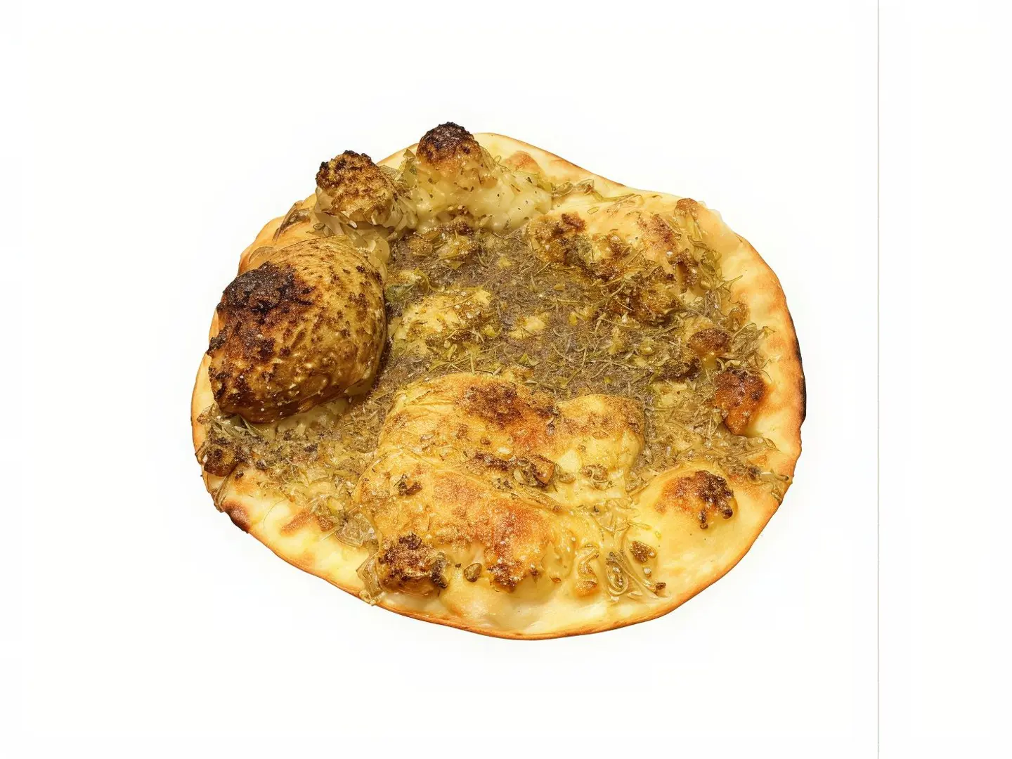 Saj Bread With Labneh, Cheese, And Thyme