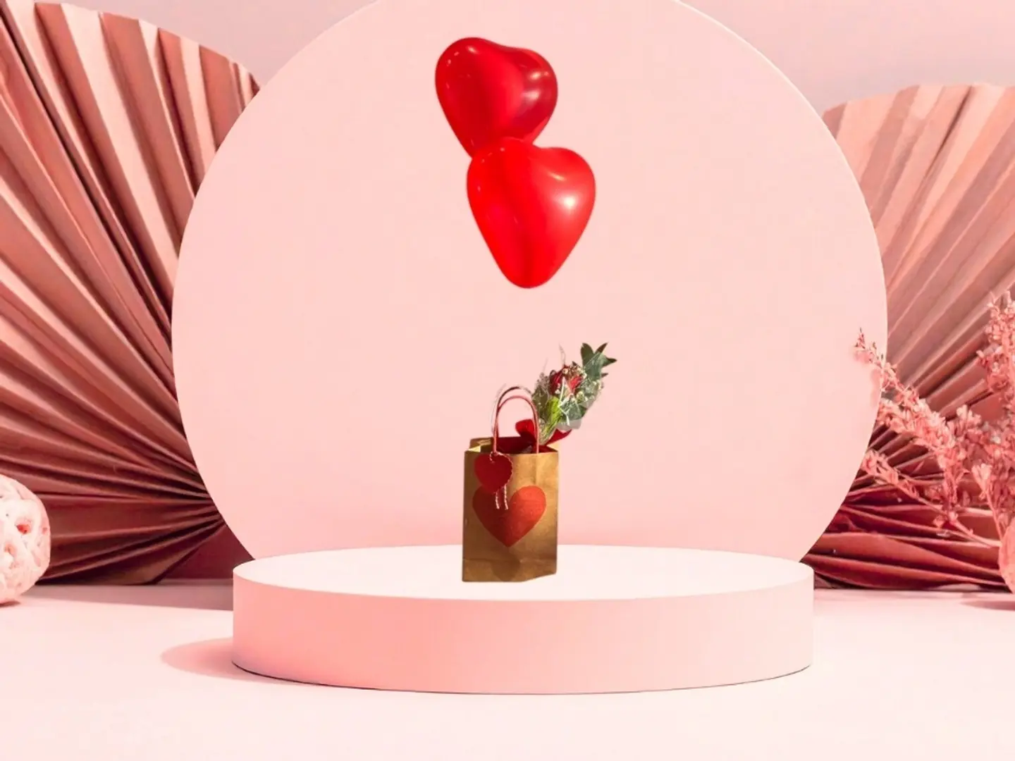 Love Bouquet With Bag And Balloon