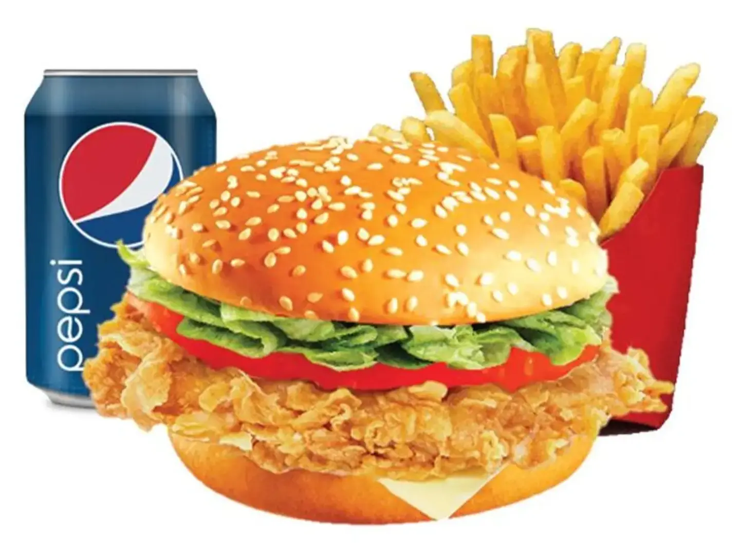 Burger Meal Zinger With 1 Fry And 1 Drink
