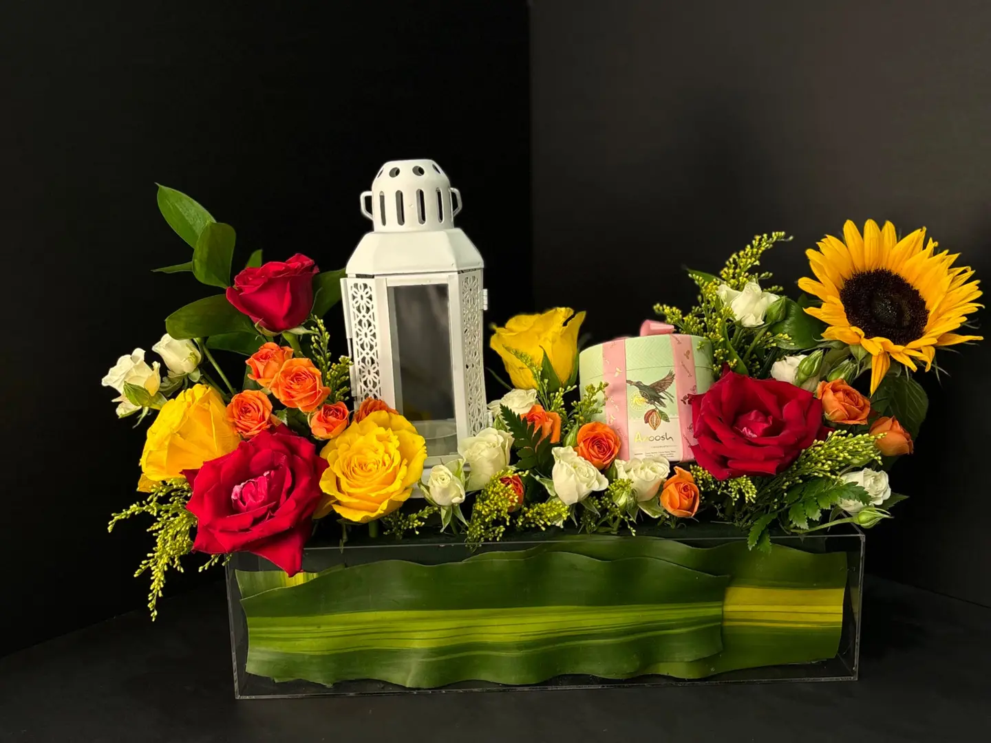 باقة رمضانيه بفانوس مع شوكولاته انوش