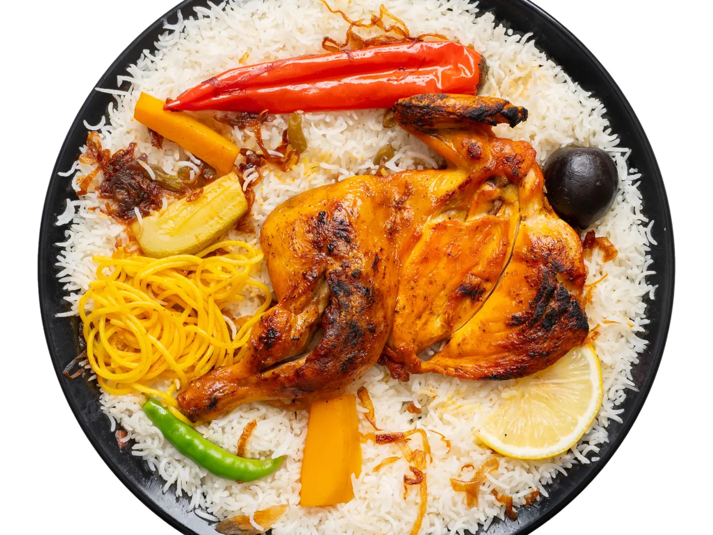 نص دجاج مظبي مع ارز سعودي(سعودي او مندي او بشاور)