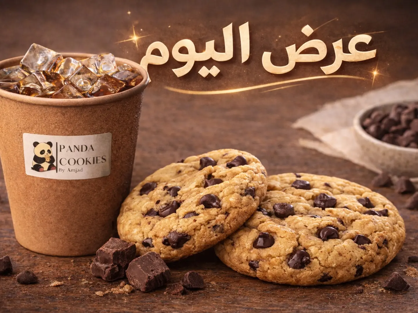 قطعة كوكيز بالشوكولاتة القطع مع قهوة اليوم