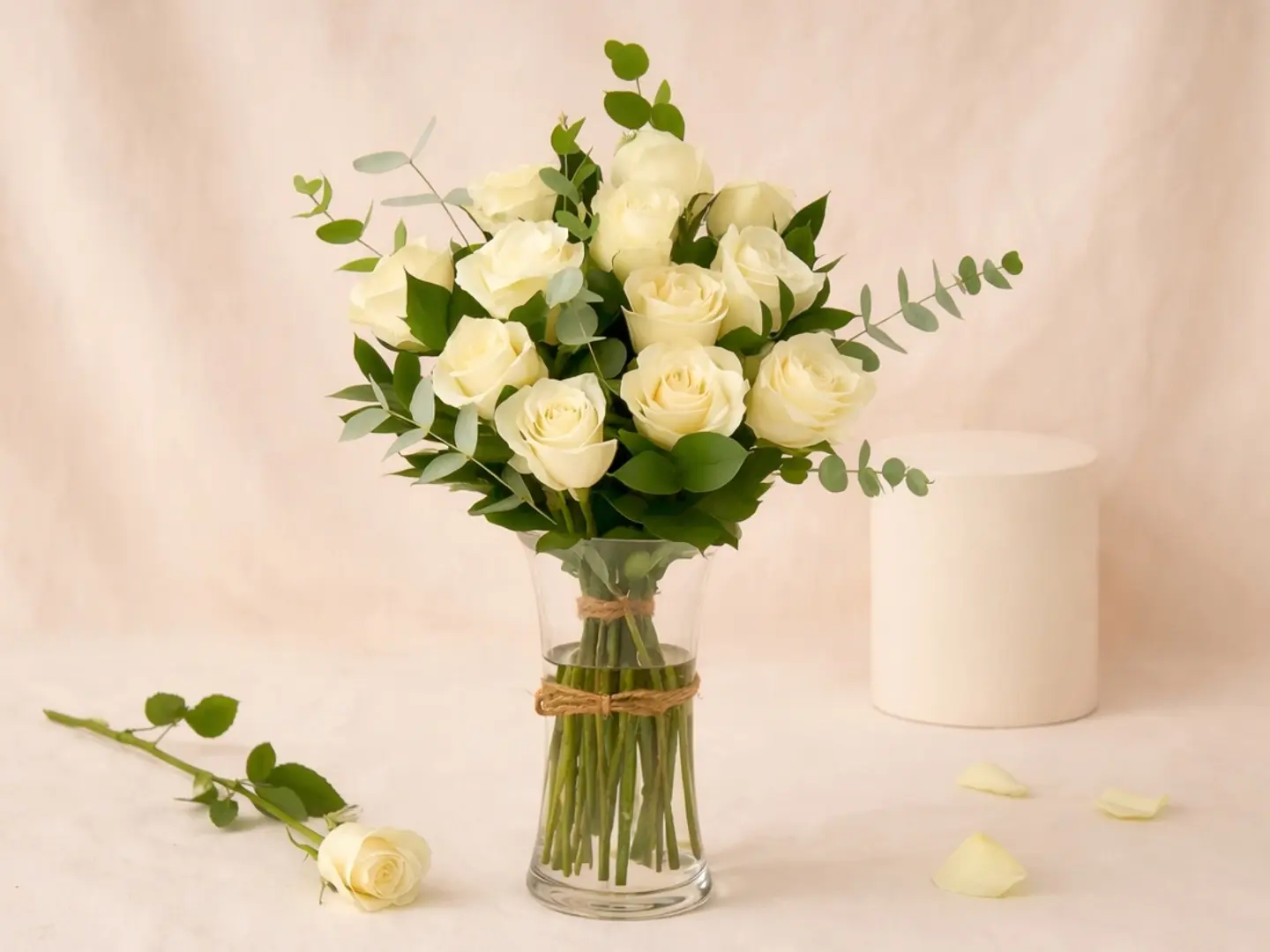 Calming White Flower Vase