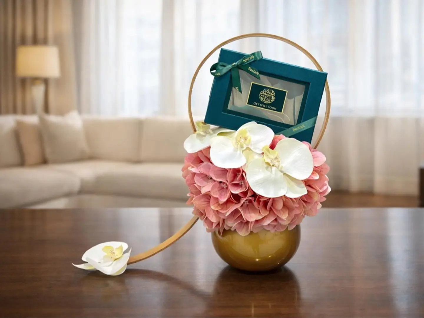 باقة زهور وشوكولاتة فاخرة من بوستاني للتمني بالشفاء العاجل