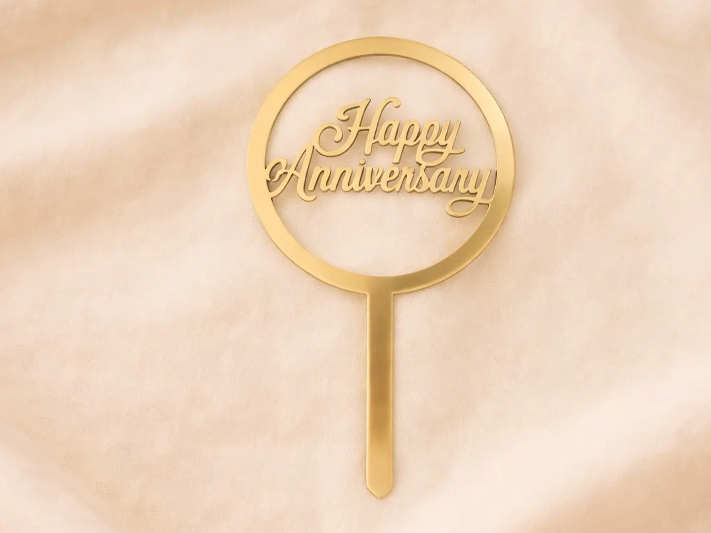 Happy Anniversary Cake Topper Elegant Decoration For Couples And Milestone Celebrations