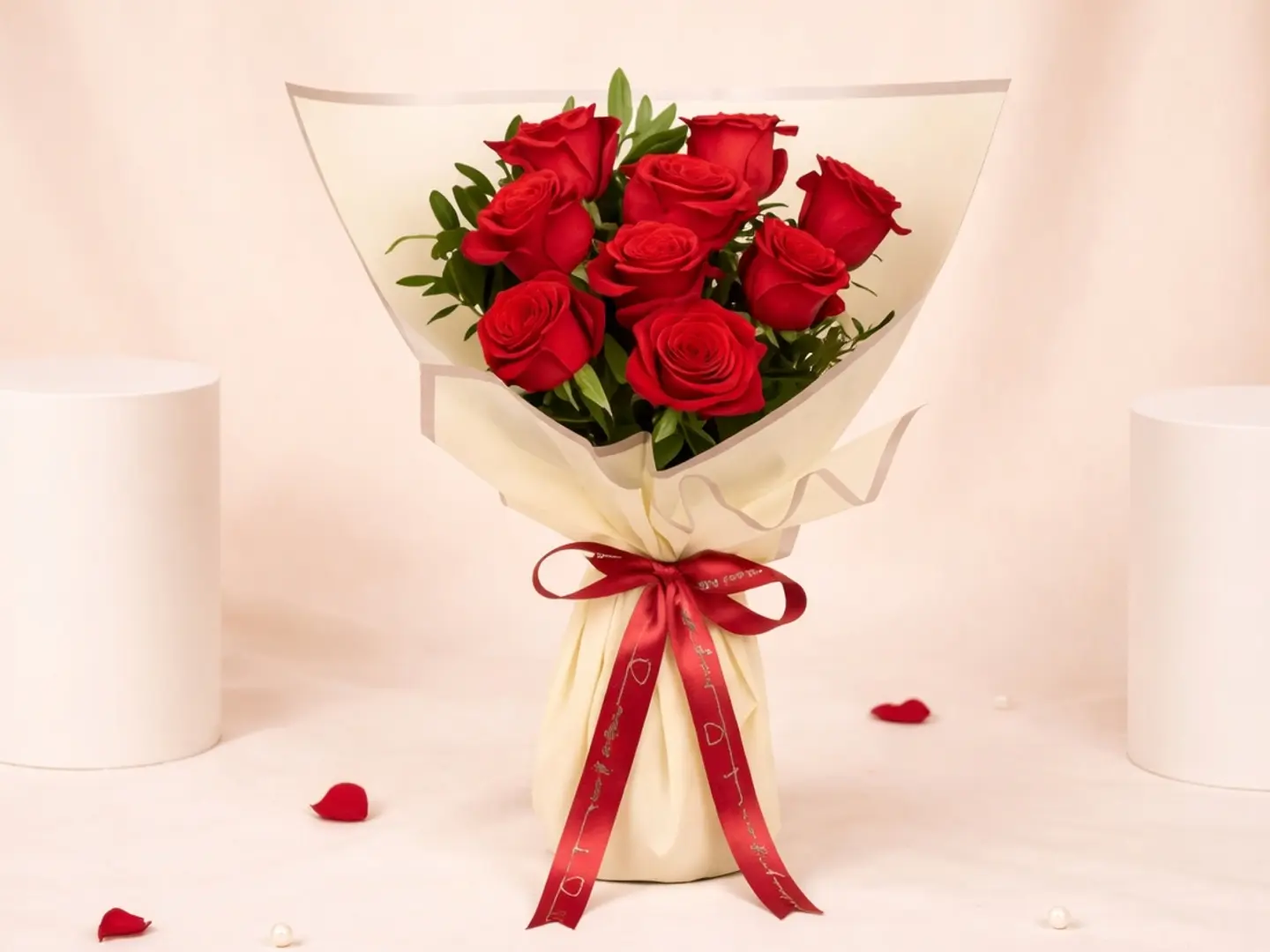 باقة من 9 ورود حمراء بتغليف أنيق