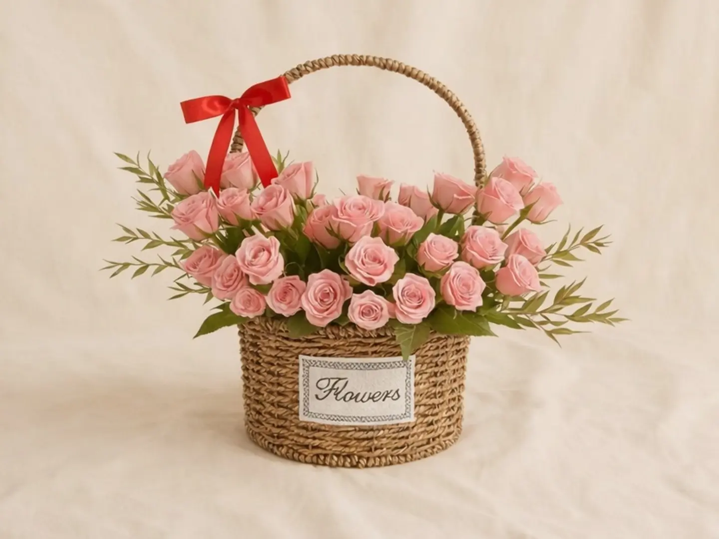 سلة ورود رقيقة