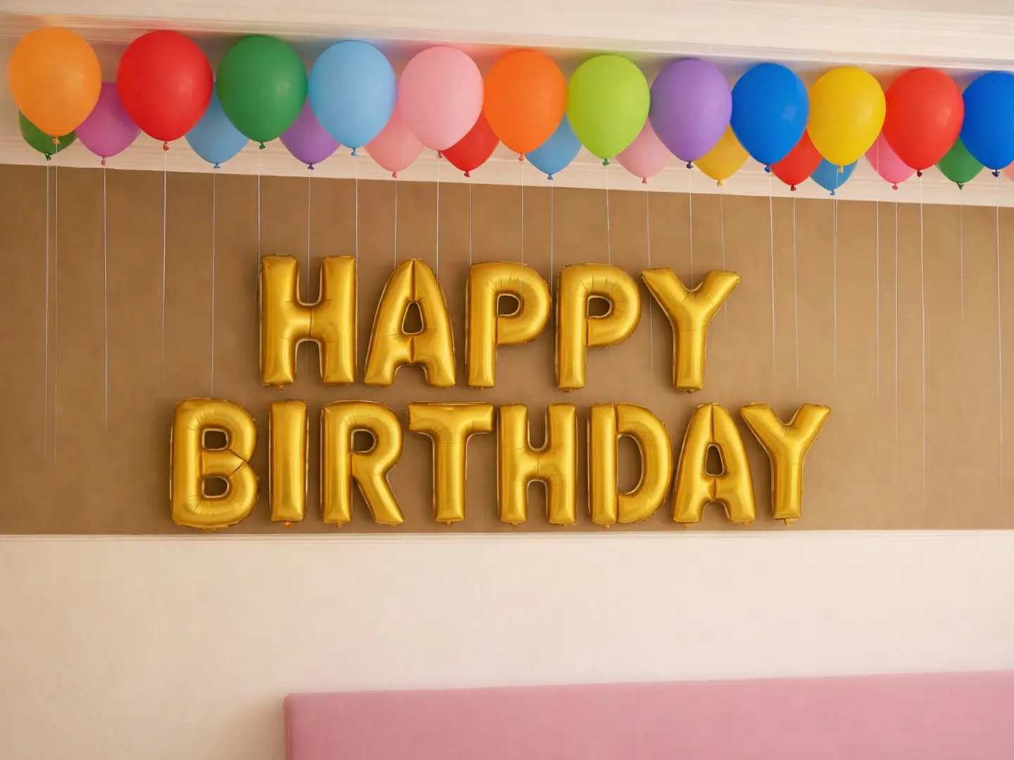 Happy Birthday Air Filled Foil Baloon With 25 Hylium Baloon For Birthday Party