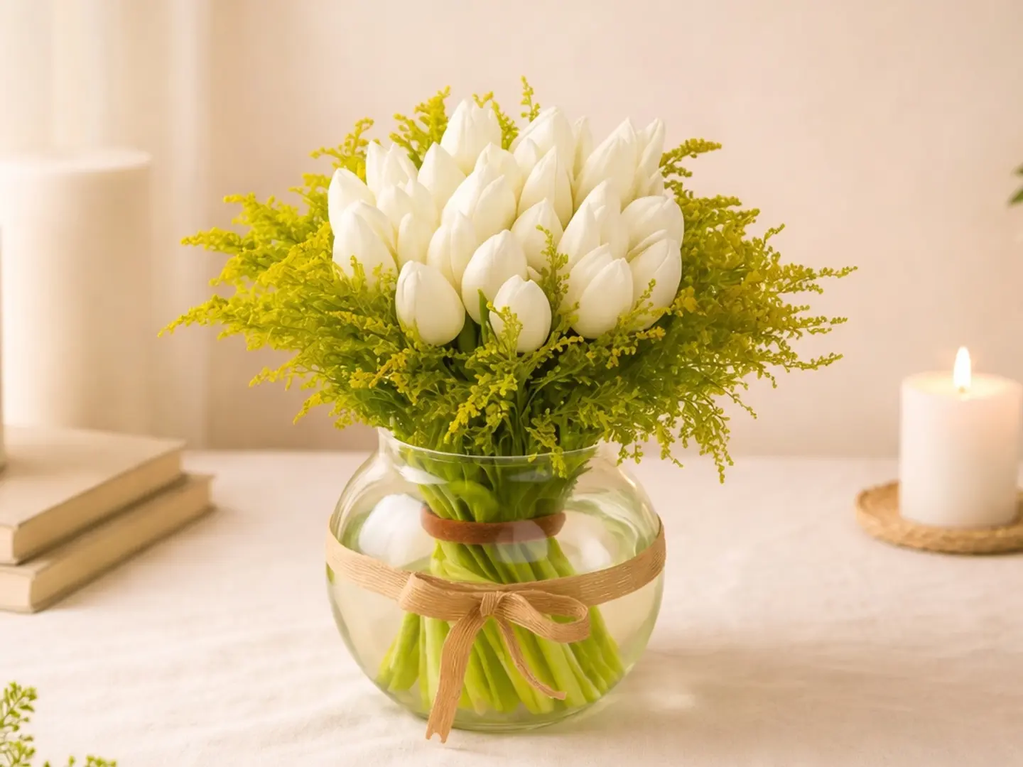 Beautiful White Tulip Garden Vase