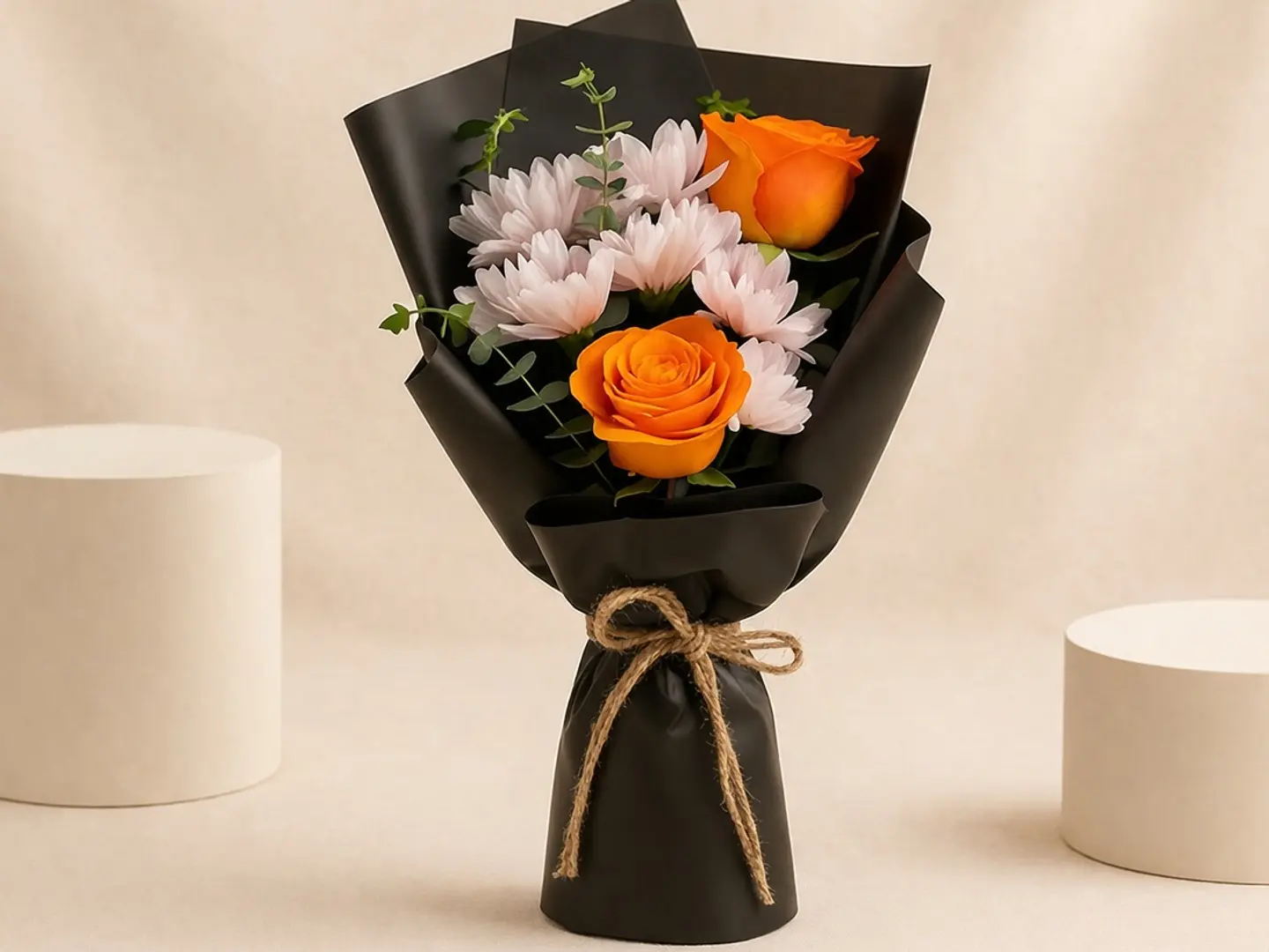 باقة جميلة من الورود البرتقالية كهدية مميزة