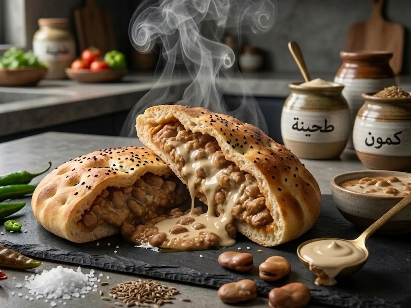 فول مع طحينه