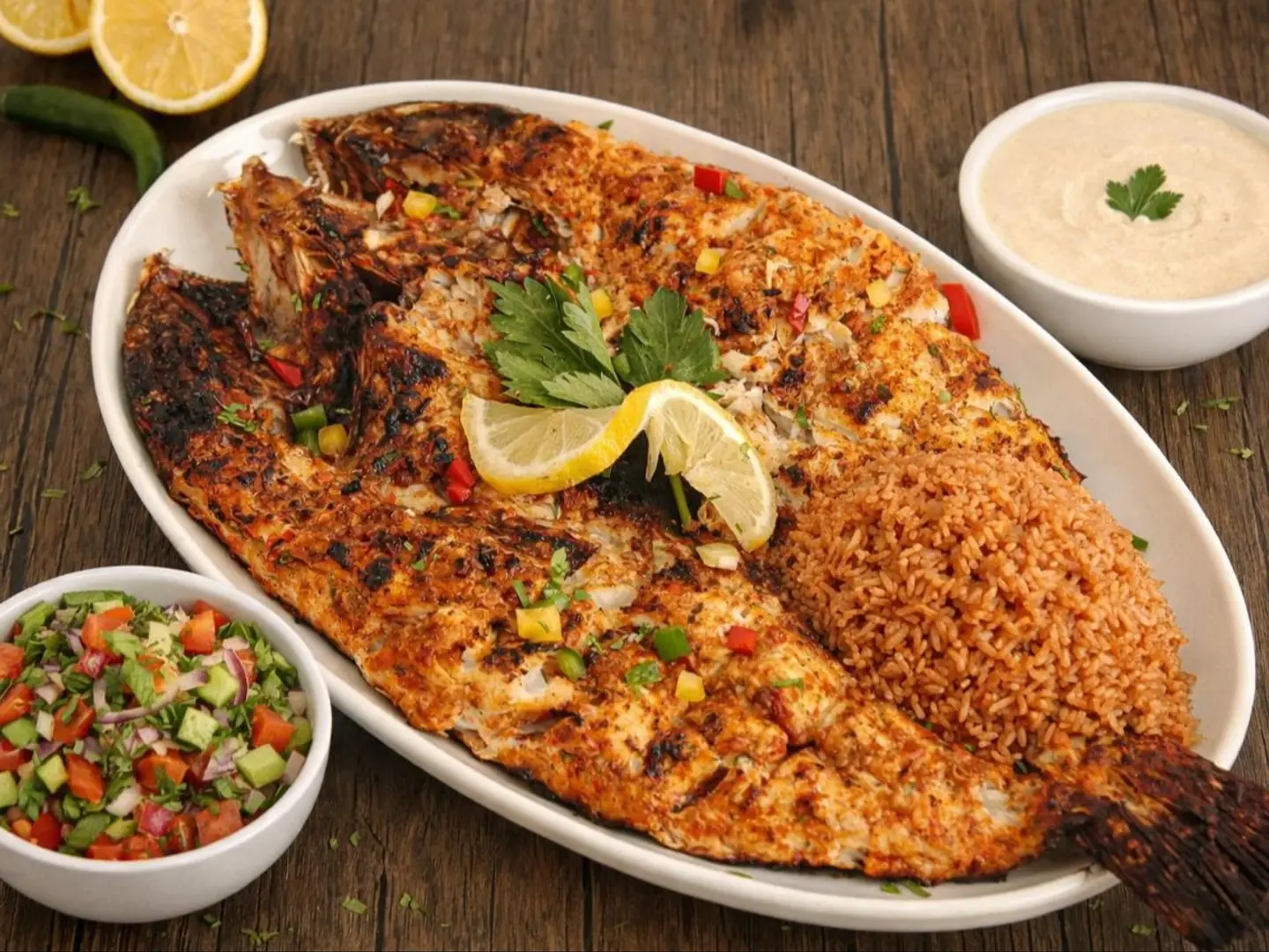 وجبة سمك بوري سنجاري