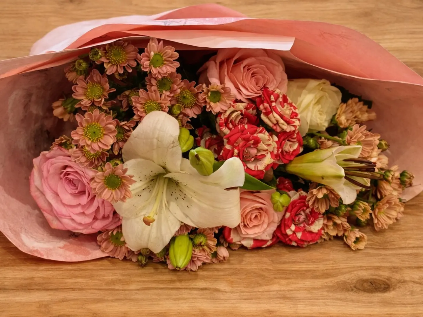 Natural Pink Rose Bouquet 022