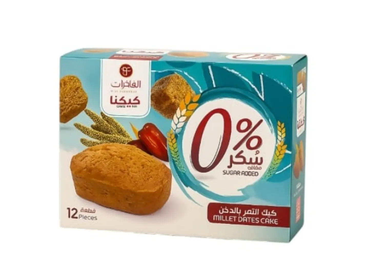 كيك التمر بالدخن بدون سكر مضاف 12 قطعة 300 جرام الفاخرات