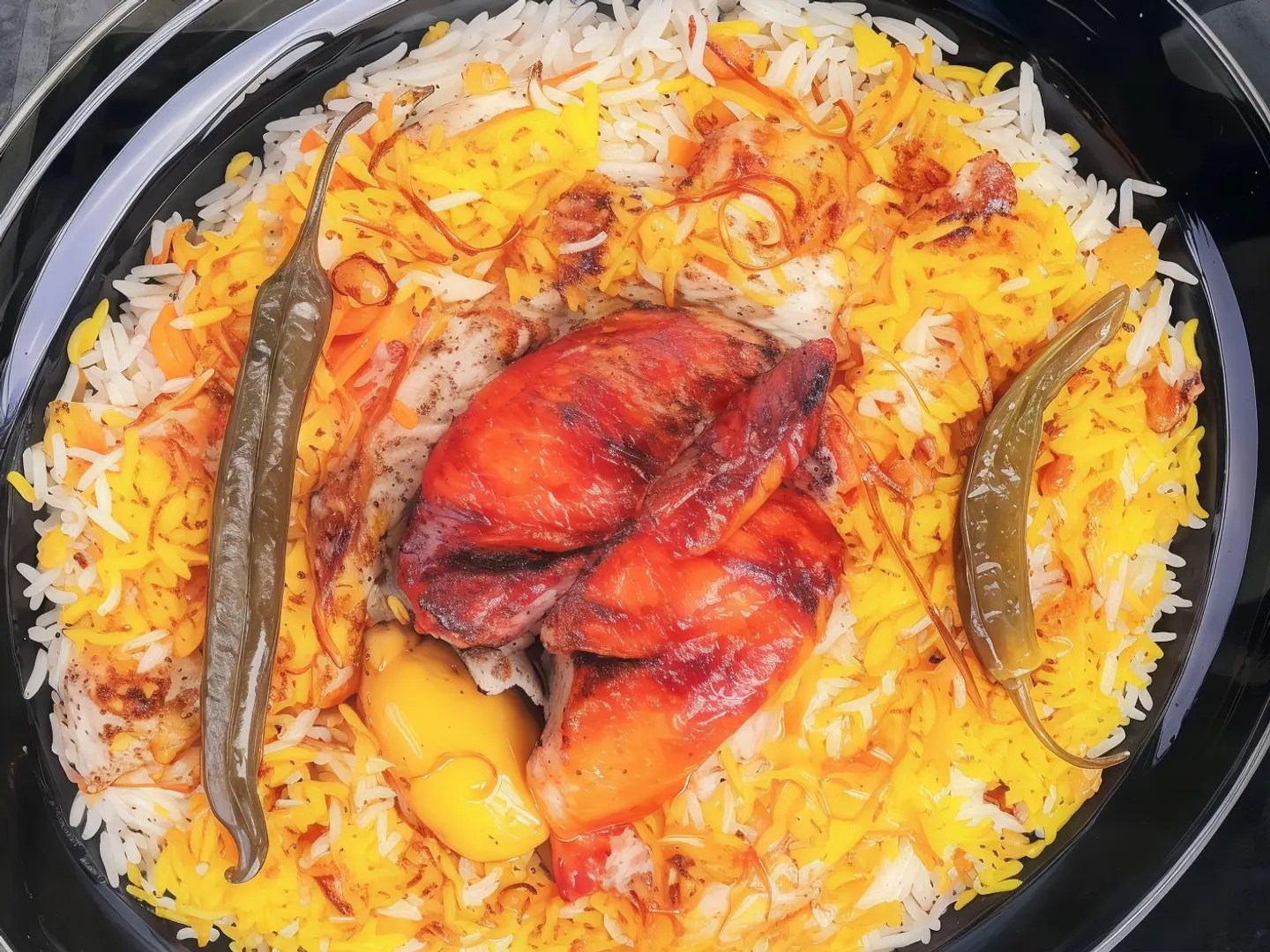 شواية مع أرز شعبي