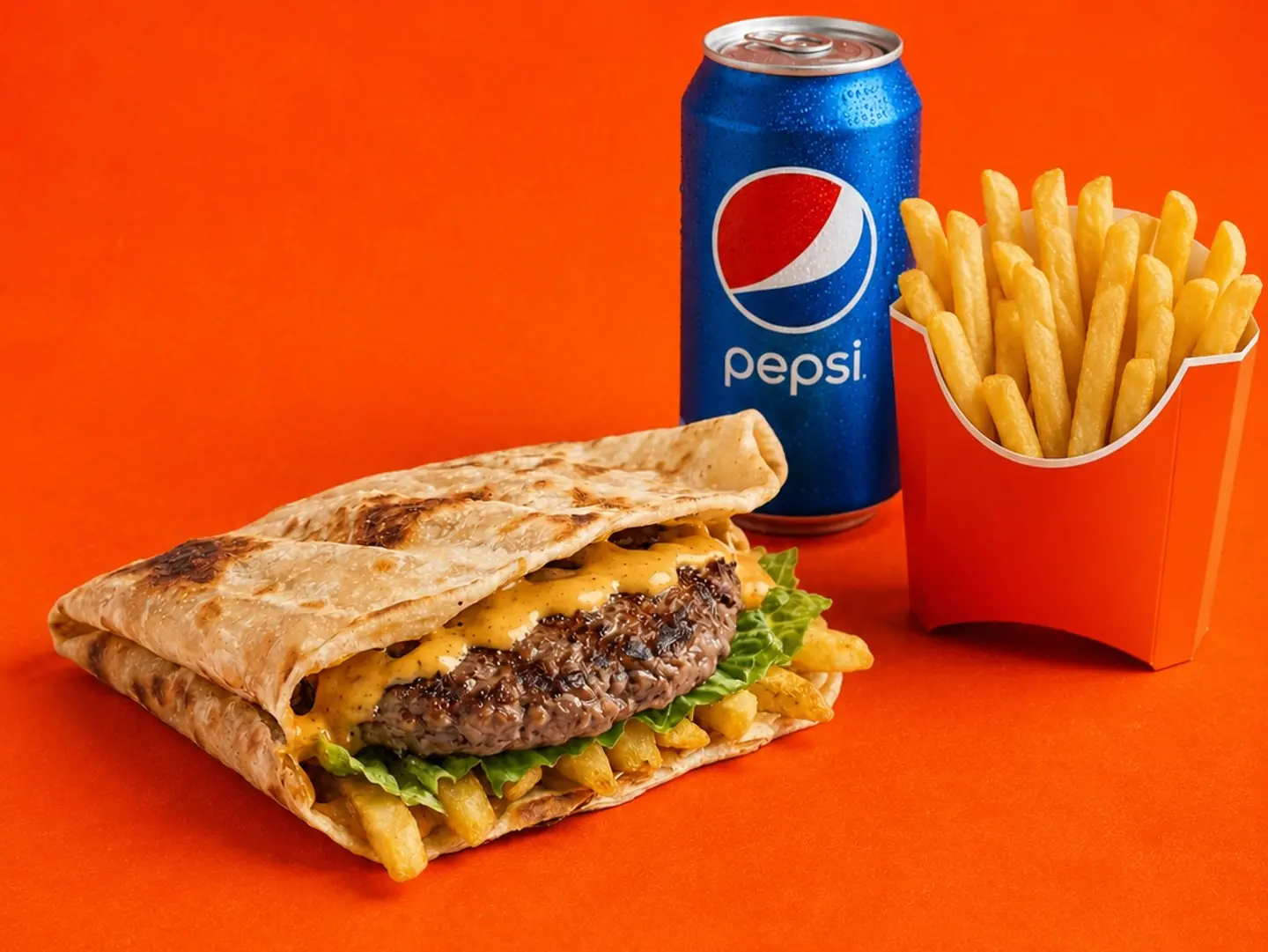 Beef Burger Chapati Meal