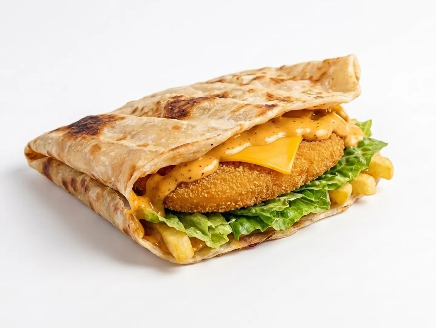 Crispy Chicken Burger Chapati