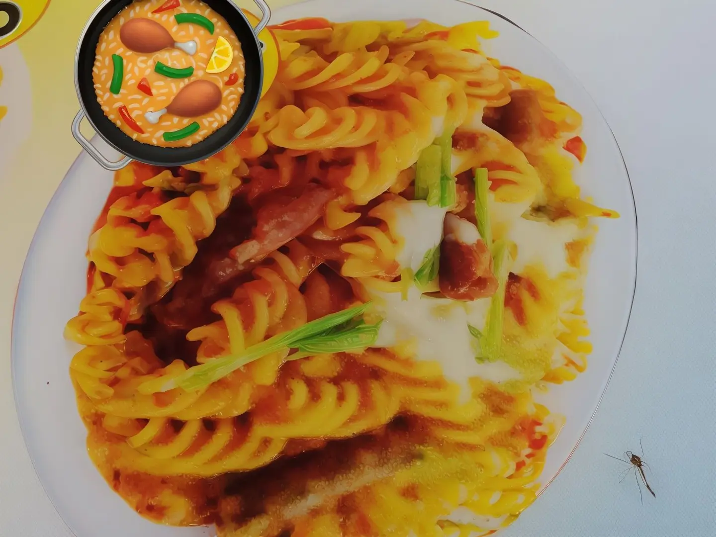 باستا دجاج بالصوص الاحمر