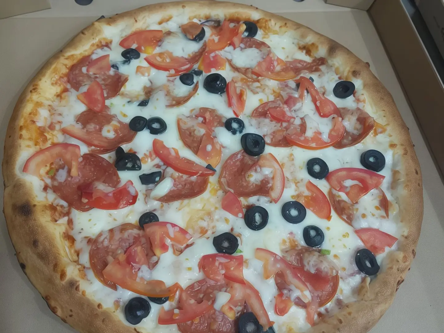 بيتزا بيبروني مع خضار