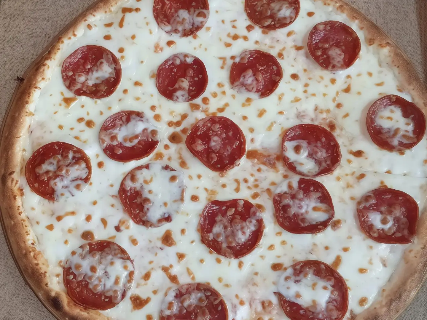 بيتزا بيبروني جبن سائل