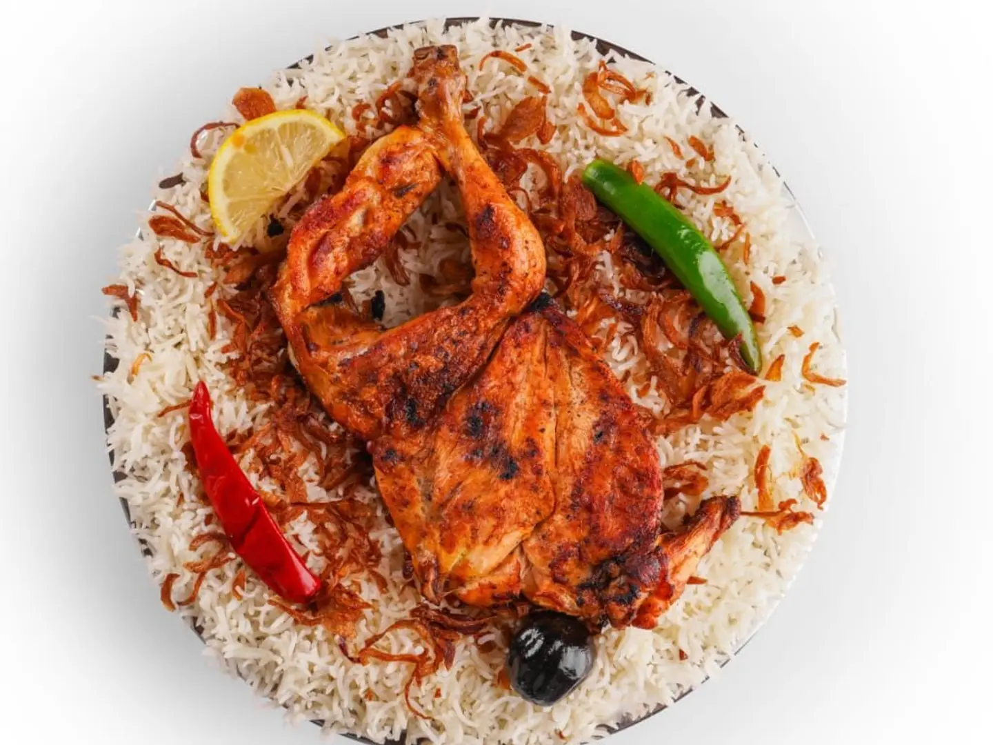 نص دجاج مظبي مع رز بشاور