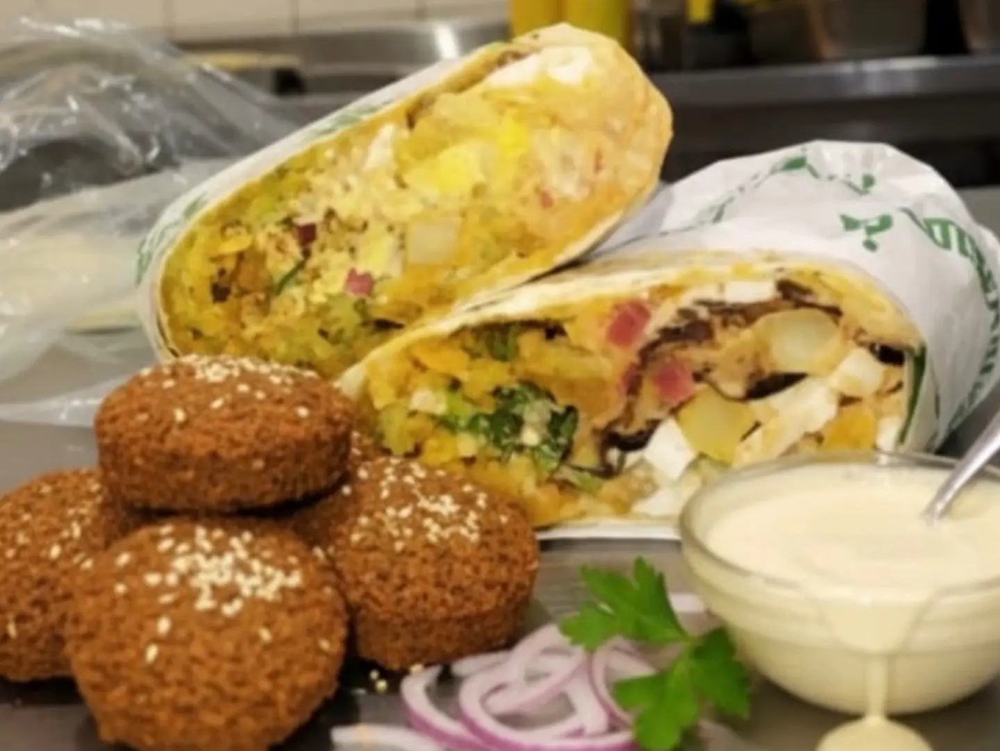 Falafel Sandwich With Sheet Bread