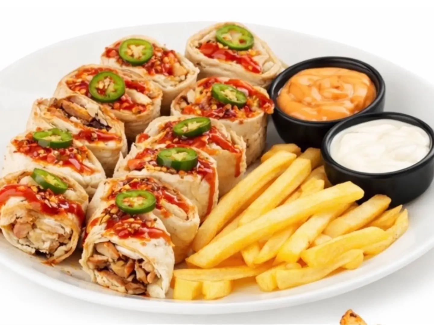 Spicy Arabic Double Shawarma Platter With Cheese