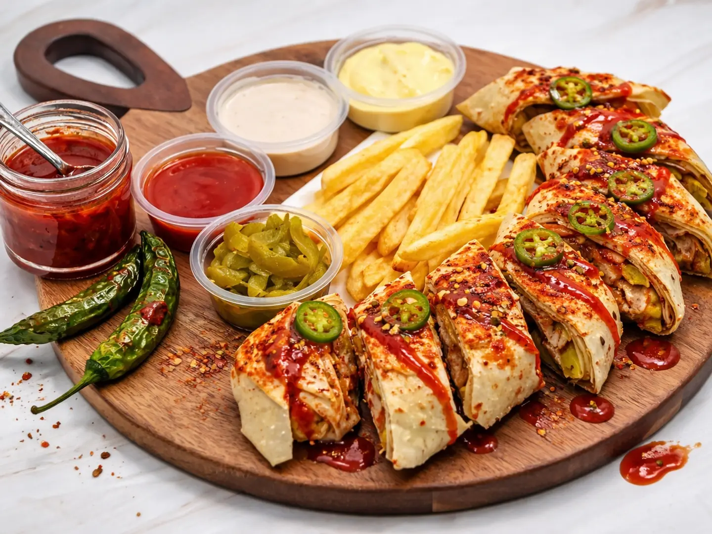 Spicy Arabic Shawarma Platter With Cheese